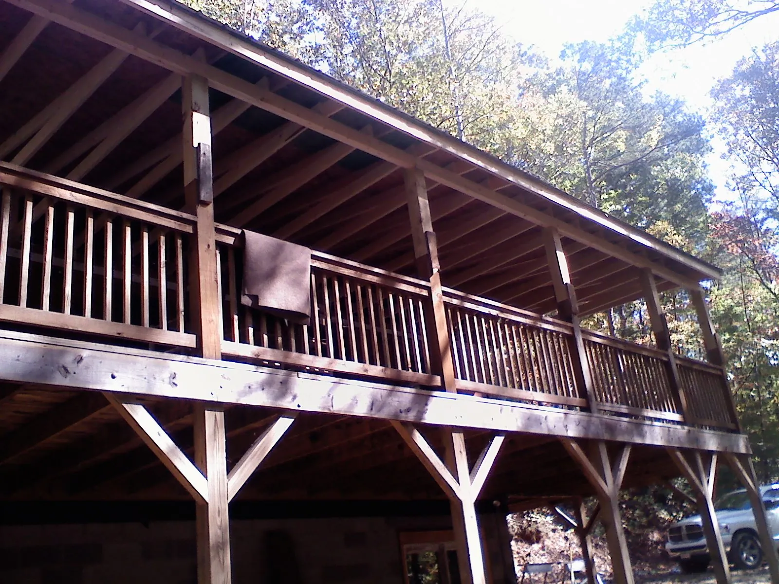Timber framing under a new elevated porch and deck — Roof Leak Repair in Glenn by Roofing Brothers